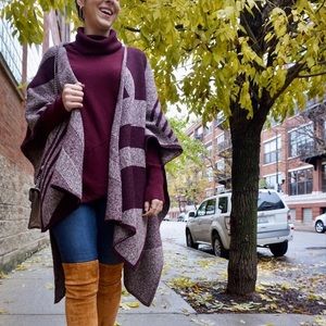 Burgundy Poncho